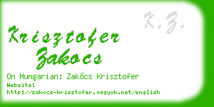 krisztofer zakocs business card